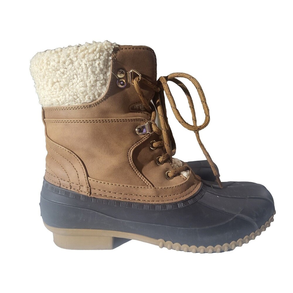 Tommy Hilfiger Size 8 Rusteen Duck Snow Waterproof Boots Faux Shearling